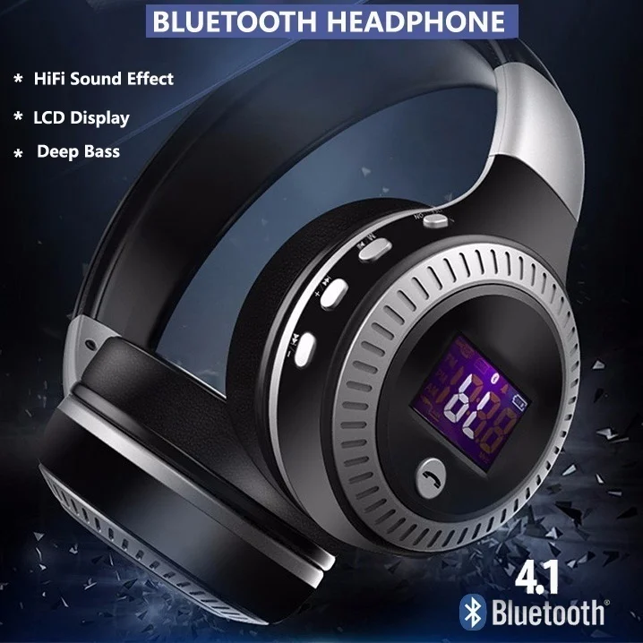 Горячая Распродажа наушники с ЖК дисплеем HiFi Bass Stereo Bluetooth беспроводная гарнитура