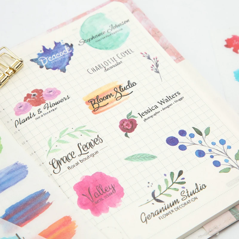 Бумажная наклейка серии акварельных букв 6 шт./лот художественные открытки