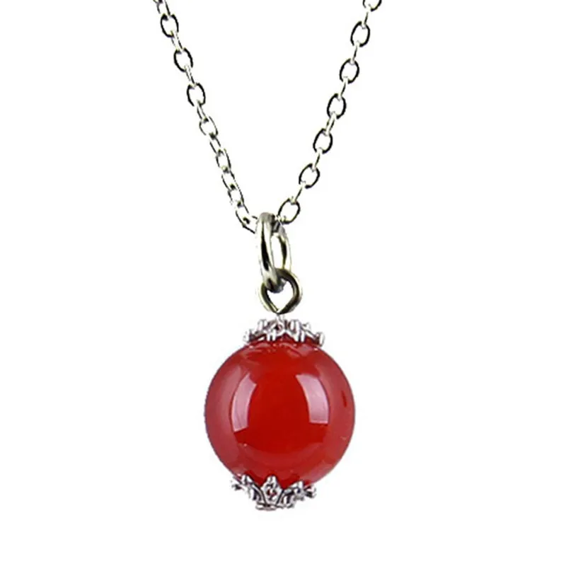 DIY красная подвеска с покрытием ожерелье натуральный камень ювелирные изделия