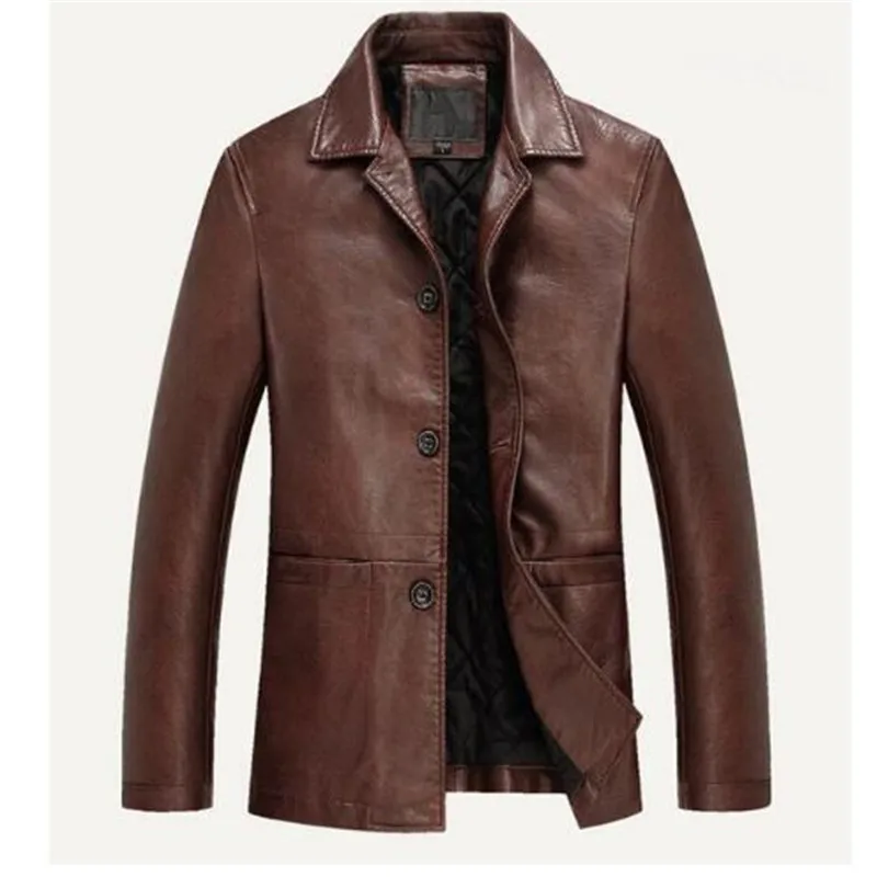 

2018 Mens Leather Jacket Spring Autumn Motorcycle Soft PU Leather Jackets Men Business Casual Jacket Jaqueta De Couro Size M-4XL