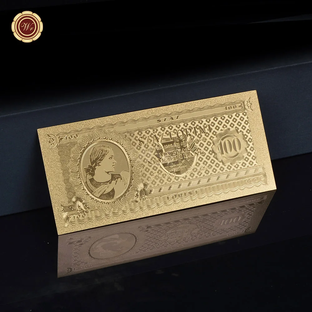 24K Gold Banknote metal 100 Hungary Forint FOR COLLECTION Polymer | Дом и сад