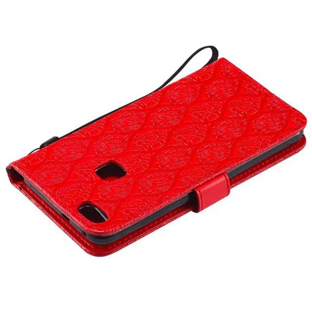 MuTouNiao красный кожаный чехол-книжка из ротанга для huawei P8 P9 P10 P20 Lite GR3 Mini Pro Lite Plus