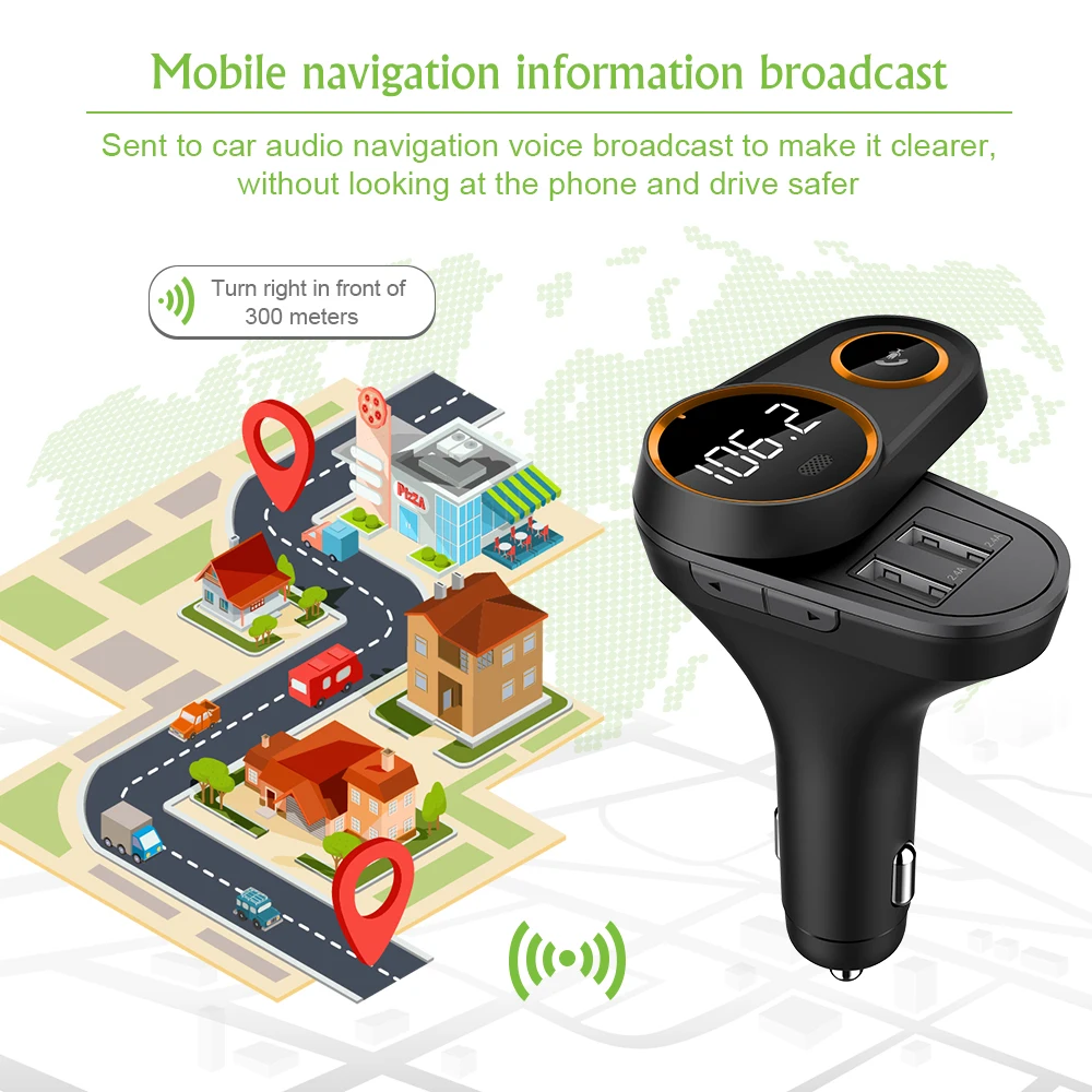 Fm-передатчик, Bluetooth, автомобильный вращающийся скрытый двойной USB 2.4A, автомобильное зарядное устройство, TF карта, трансмиссор, Hands-Free, модулятор, комплект, радио, MP3, новинка