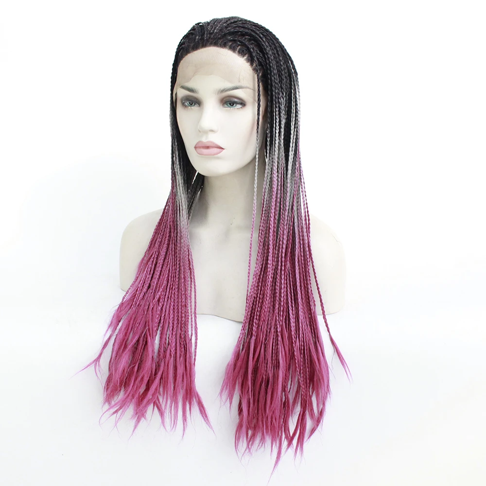 Similler женский Омбре Плетеный парик фронта шнурка половина ручной работы