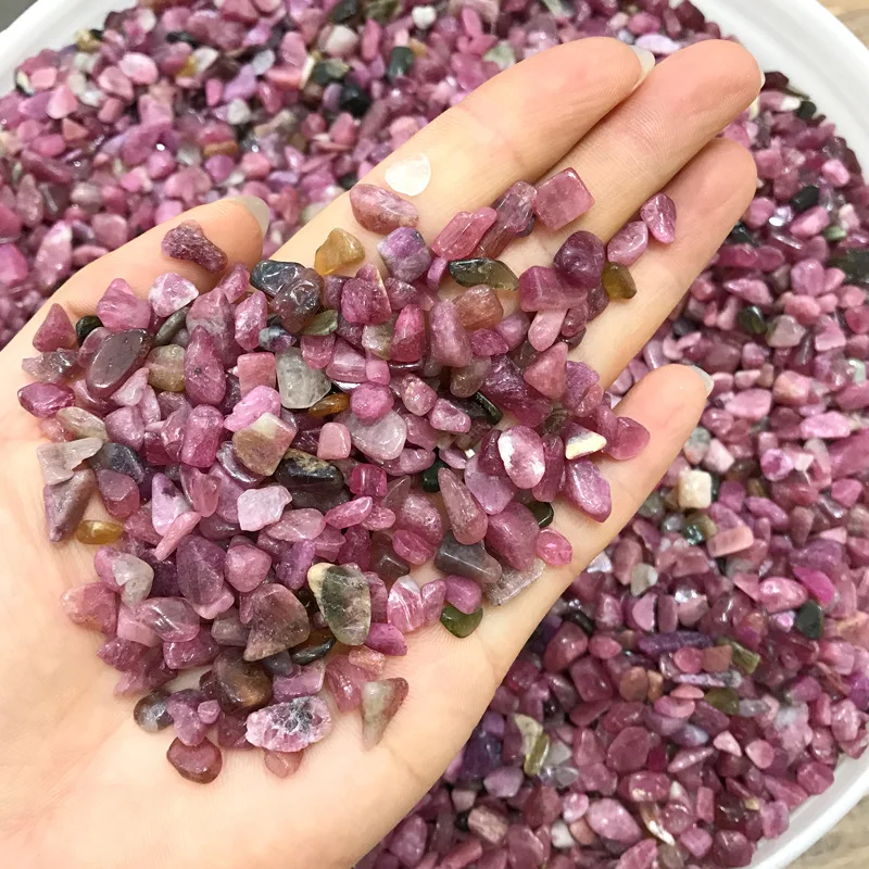 Натуральный турмалин Rubellite гравий оригинальный камень минеральный очищающий
