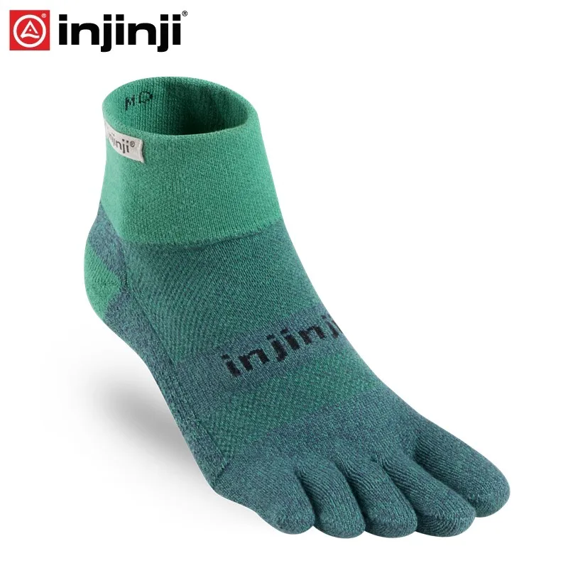 Injinji Toe socks Trail midweight mini-crew носки для бега с пятью пальцами мужские - Цвет: Emerald