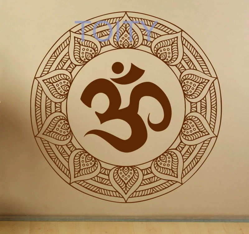 Наклейка на стены Мандала Om символ индийский узор виниловые наклейки Namaste Йога
