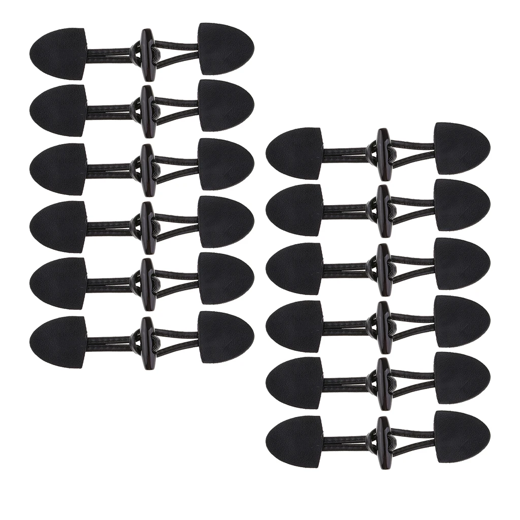

12 Pairs Black Leather Horn Toggle Closure Button Coat Jacket Duffle Sewing