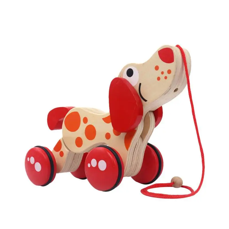 Деревянная Милая мультяшная игрушка в форме животного детская Игрушечная машина