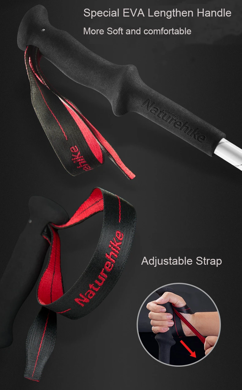 Naturehike карбоновое волокно+ алюминиевый сплав Трость для ходьбы полюс легкий Кемпинг Треккинг полюс трость для пеших прогулок около 185 г/шт