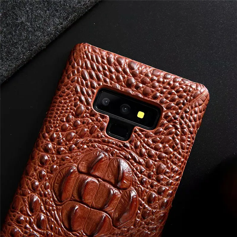 Чехол из натуральной кожи для Samsung Galaxy S8 S9 S10 плюс s9Plus Чехол класса люкс с рисунком «крокодил» головной телефон чехол для Galaxy Note 8 9 крышка