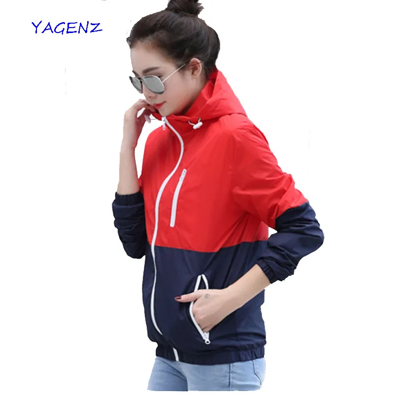 

2019 Women Jackets New Autumn Fashion Jacket Womens Long sleeves Hooded Jackets Casual Thin Windbreaker female jacket YAGENZ A23