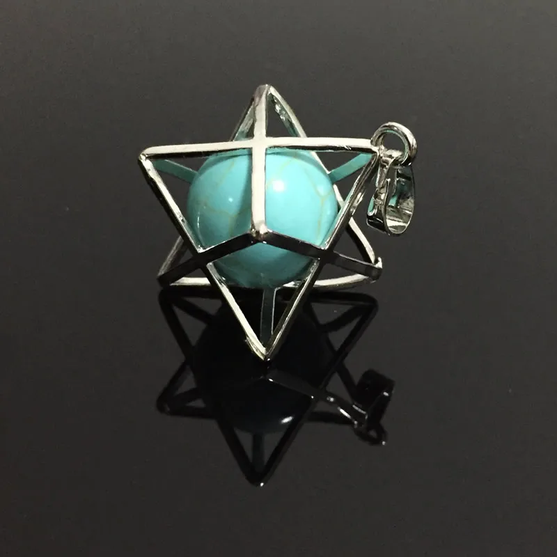 Ретро Подвески Merkaba Religion натуральный камень Reiki исцеляющий кулон полые звезды