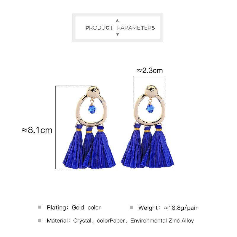 Богемные этнические серьги из рафии с кисточками для женщин винтажные