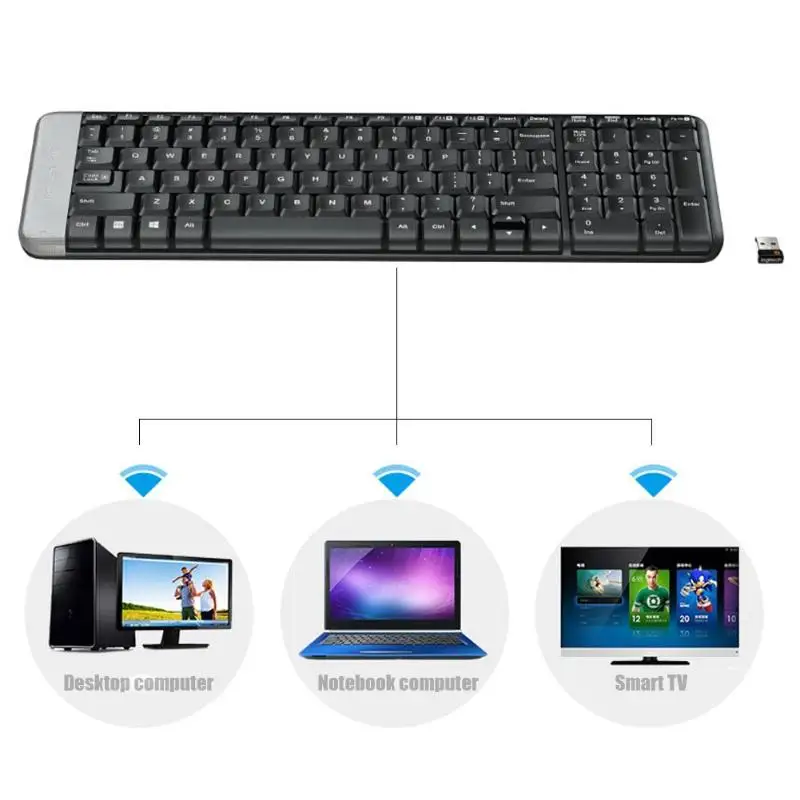 Logitech K230 немой Беспроводной Клавиатура 2,4 ГГц Офис клавиатура для ПК клавиатура для компьютера