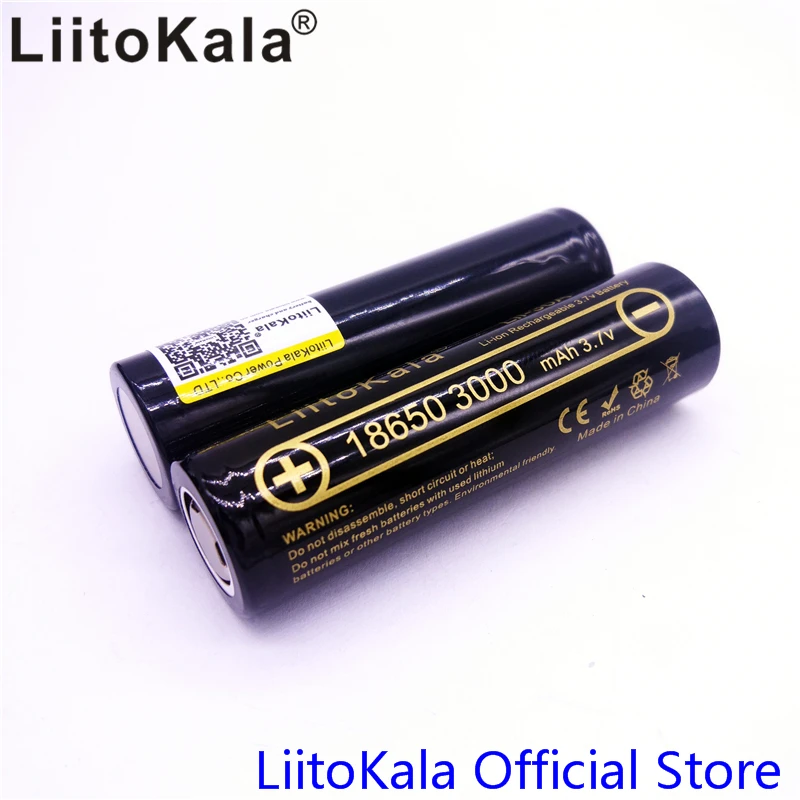 Hot 4pcs HK LiitoKala Lii-30A 3.6V 18650 3000mAh battery for HG2 discharge 20A dedicated High power Power | Электроника