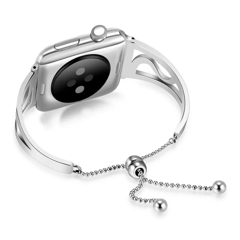 silver Женский ремешок для часов Apple watch band 38 мм 42 мм 40 мм 44 мм, браслет из нержавеющей стали для ремешок для часов аpple iWatch Series 4 3 2 1 - Цвет ремешка: silver