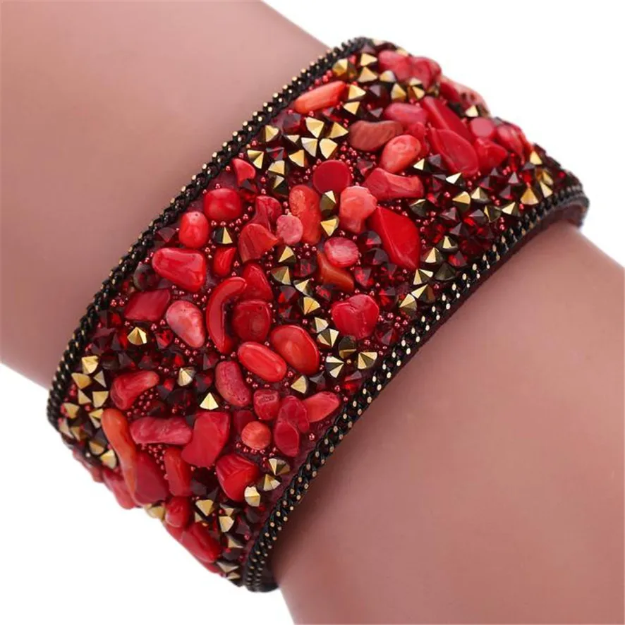 Браслеты из воловьей кожи с кристаллами 222510|wrist chain|bracelet braceletstone bracelet |