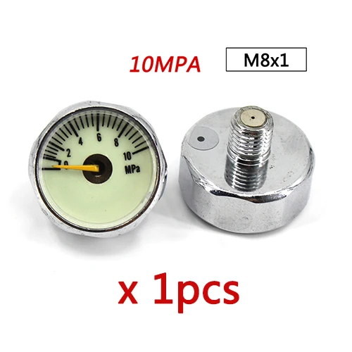 M8s10mpa x 1pcs PCP Пейнтбол Airforce Подводное НПС клапан регулятора насос M8x1 M10x1 1/8NPT 1/8BSPP мини Давление манометр 20 Вт, 30 Вт, 40MPA 1 дюйм - Цвет: M8s10mpa x 1pcs