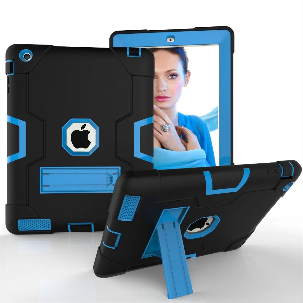 Для iPad 2/3/4 сверхпрочный ударопрочный гибридный резиновый прочный защитный чехол