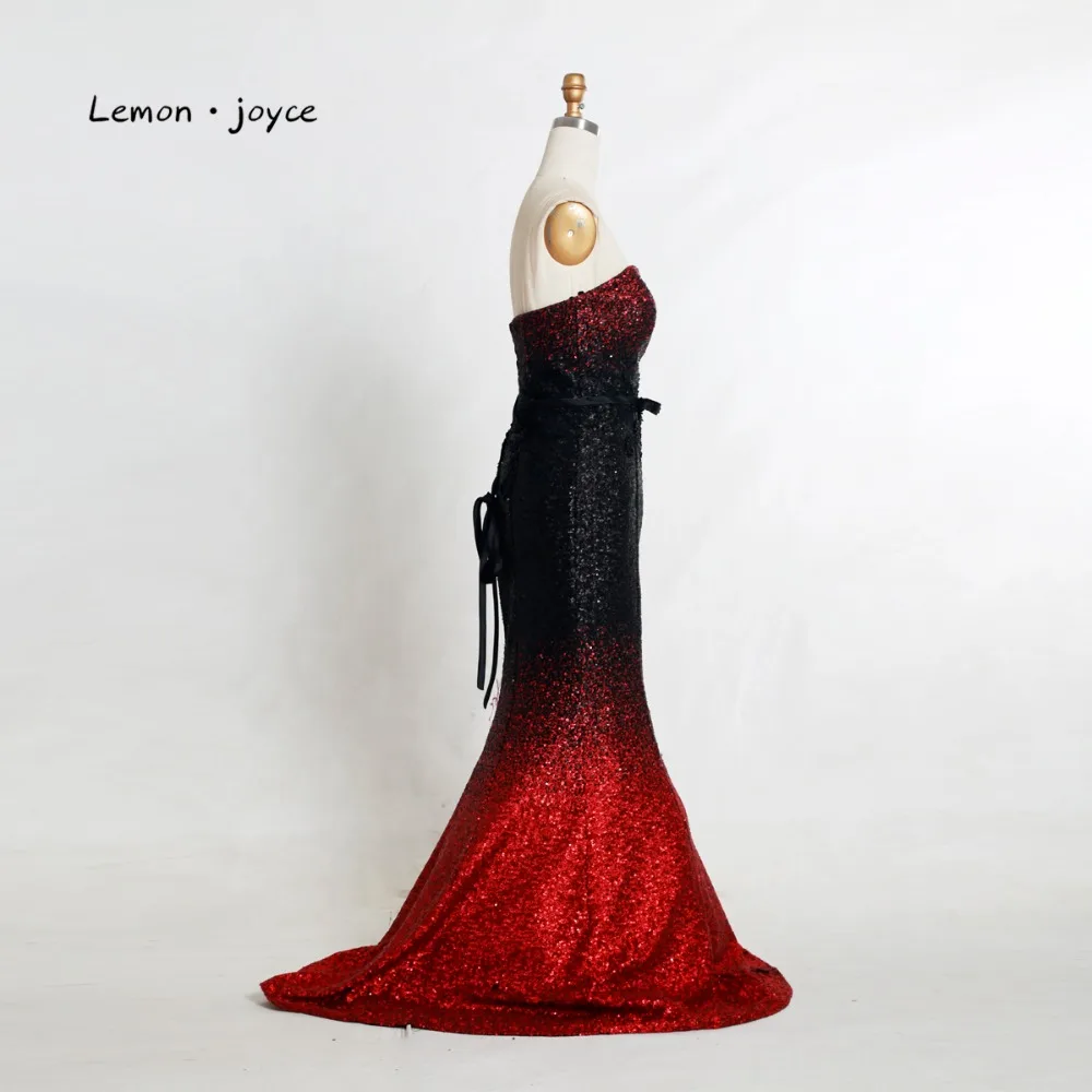 Женское вечернее платье-Русалка Lemonjoyce длинное платье без бретелек с блестками