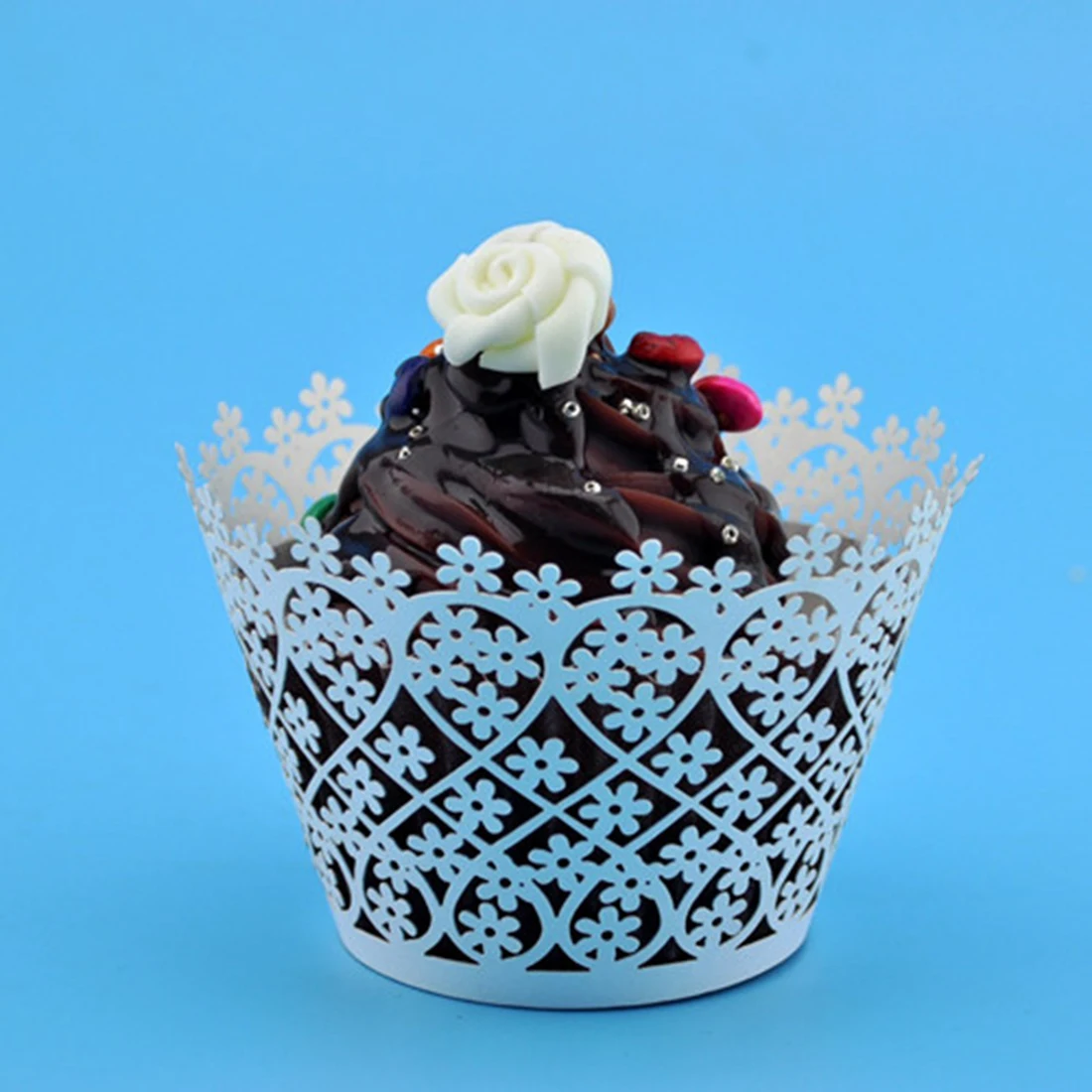 Топ моды 12 шт полые украшения свадебные филигранные винтажные обертки для кексов