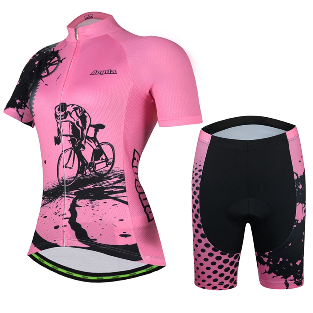 Aogda летний женский велосипедный трикотажный комплект Maillot Ciclismo с коротким