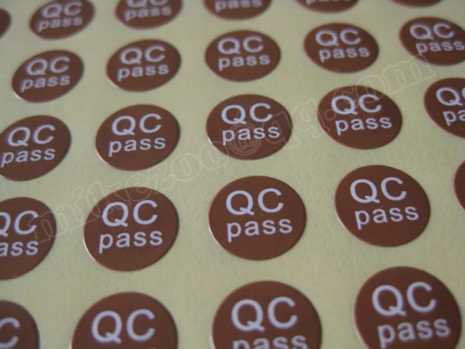 20000pcs/lot 10mm brown/red/orange/blue/purple/green QC PASS Self-adhesive sticker for plant quality control, Item No. GU08