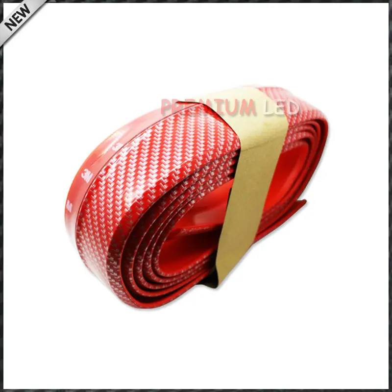 1 шт. Универсальный ПУ Красный Углеродного Волокна Переднего Бампера Для Губ Splitter