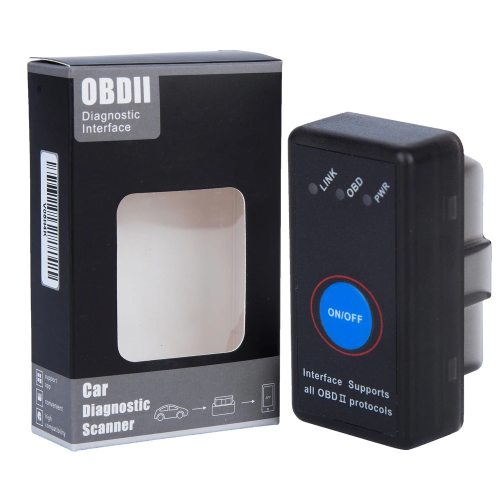 

Super Mini V1.5 ELM327 Bluetooth 4.0 OBD2 OBDII Car Code Scanner Switch for Android IOS Symbian Windows with chip PICI8F25K80