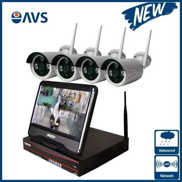 

4CH 1080P Wireless NVR Kit with 10.1 Inch Screen Monitor Video Recorder Kit