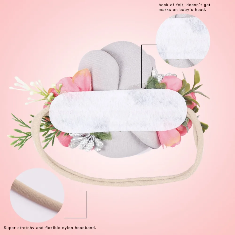 Newborn Headwear Kids Flower Headband Hemp Rope Tie Hair Bands Girl Felt Scarf Headmade Accessories For Children |