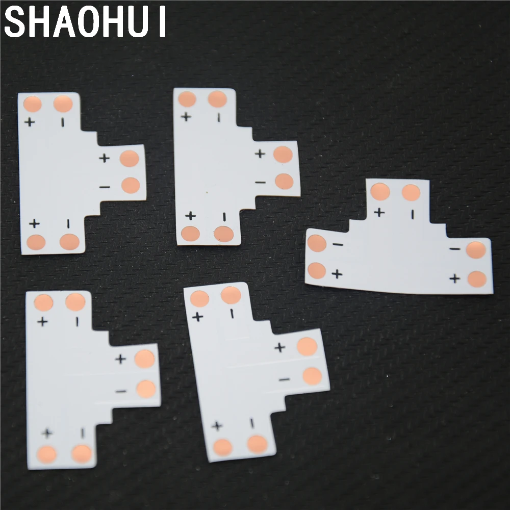 10 шт./лот высокое качество 2Pin мм ширина &quotT&quot форма PCB Светодиодная лента Разъем