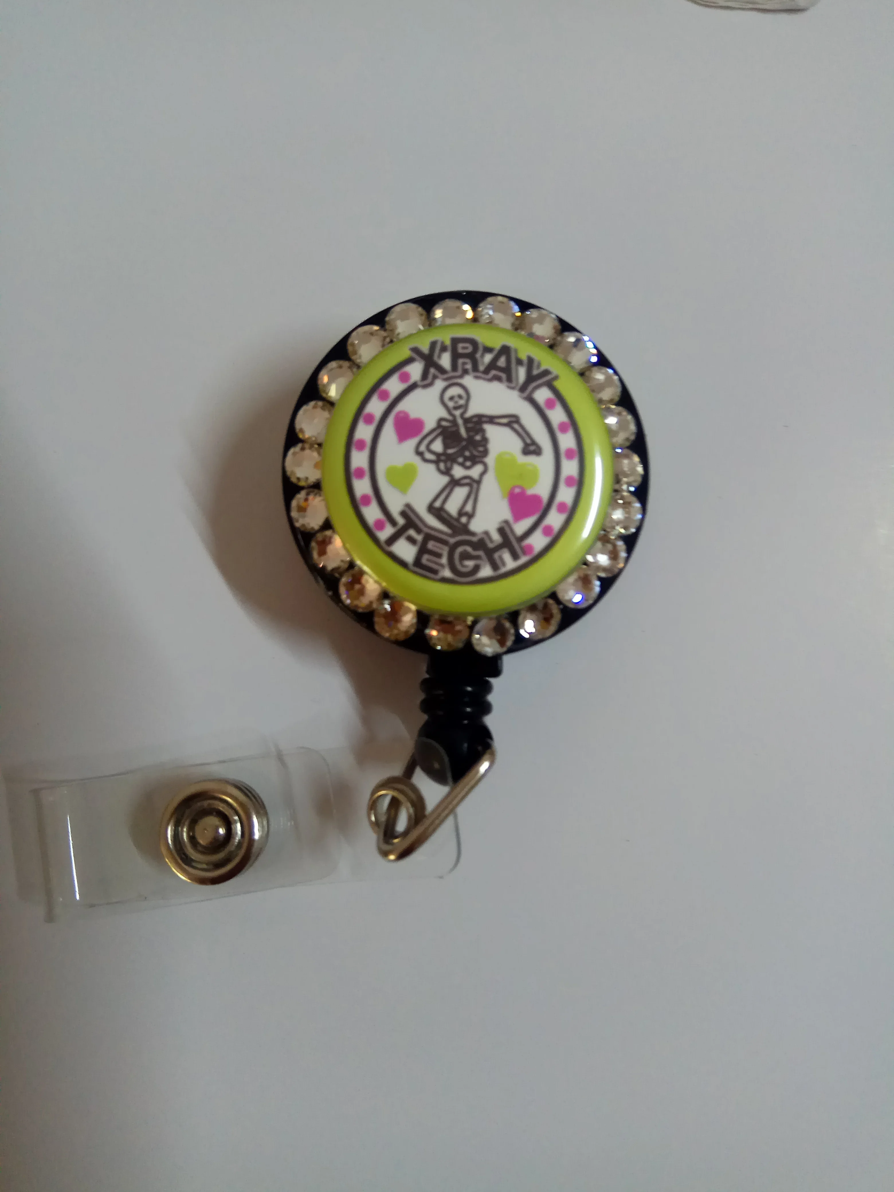 Xray Tech/выдвижной Swarovsk Rhinestone ID бейдж держатель катушки подарок 10 шт./лот|Бейджи и