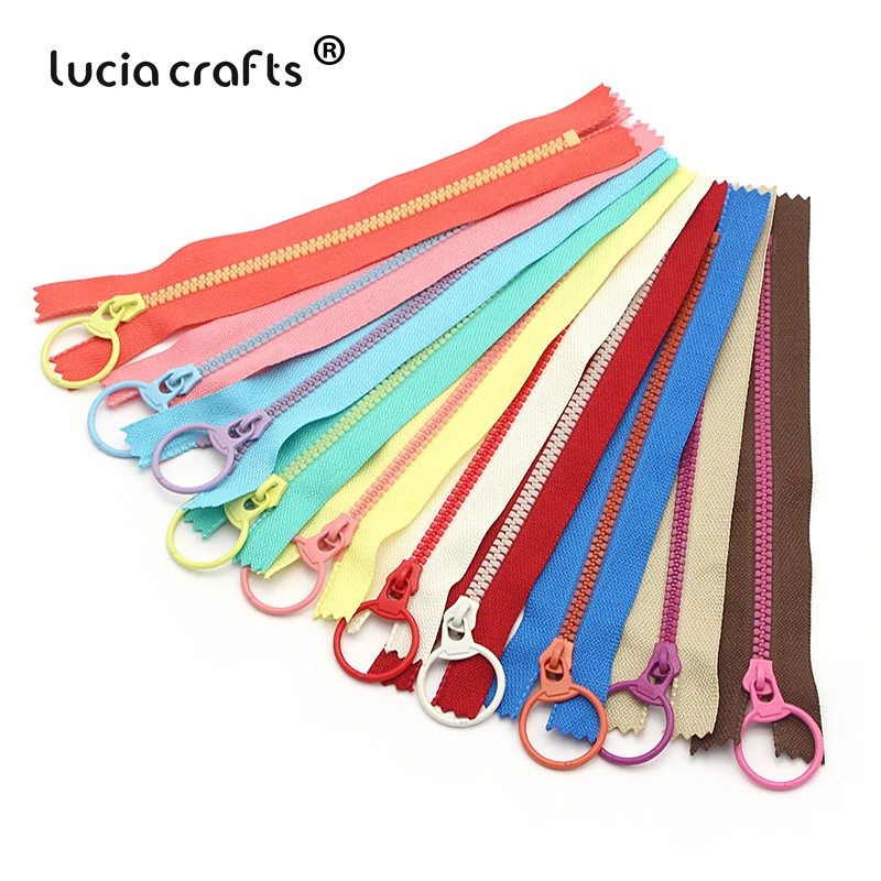 Lucia crafts 10 шт случайный цвет близкий конец смолы застежки молнии тянуть кольцо на
