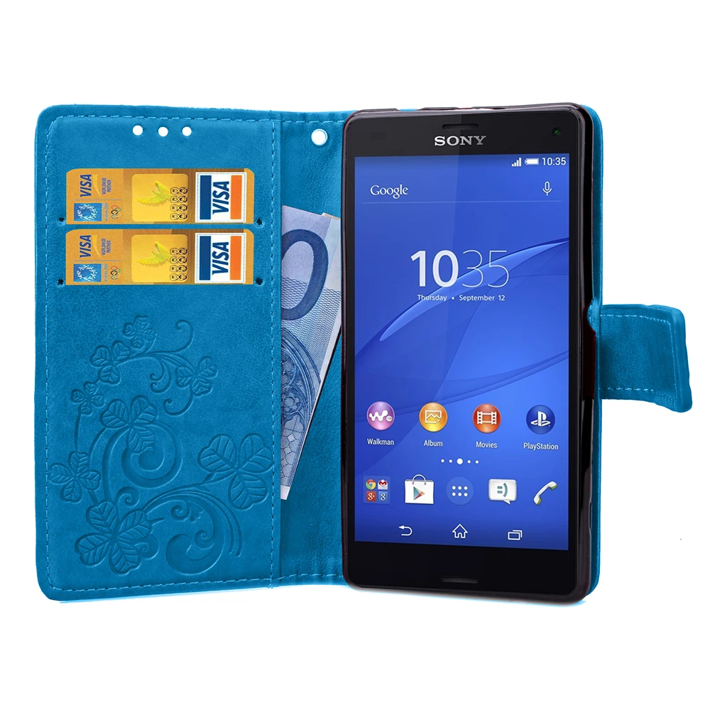Кожаный чехол с объемными цветами для Sony Xperia Z3 Compact/Z3 Mini 4 6 " защитный