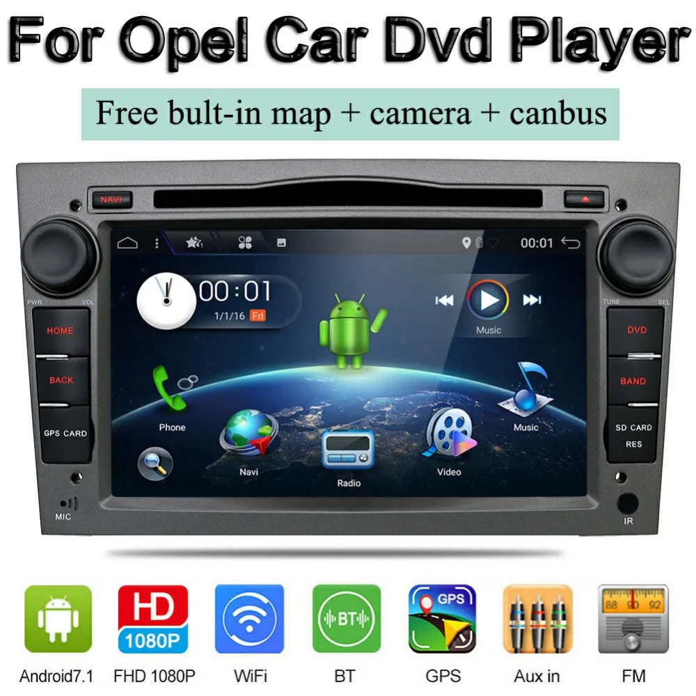 Bosion android 7 1 2din автомобильный Радио gps navi dvd плеер для opel astra/vectra/zafira Автомобильный