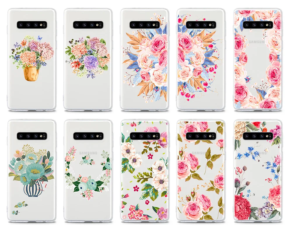 В европейском и американском стиле Стиль цветы для samsung GalaxyS7 S7Edge S8 S8plus S9 S9plus S10 S10plus