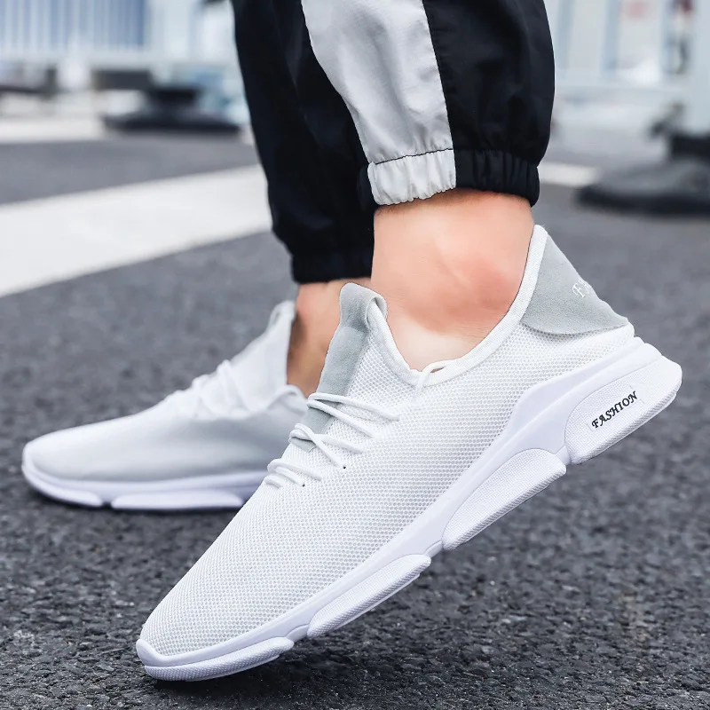 

2019 Dropshipping new fashion mens casual sneakers spring autumn mesh flats shoes breathable lightweight loafers shoes A118