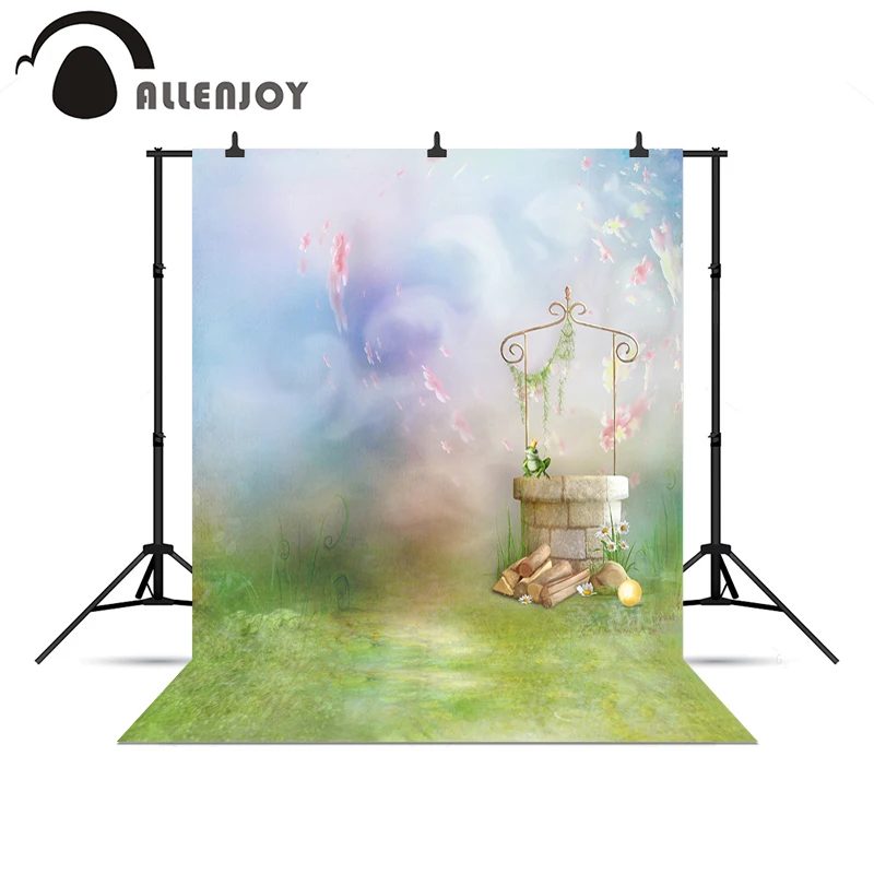 Allenjoy фон для съемок Сказочный Лягушка Трава принцессы фотостудии фотосъемки |