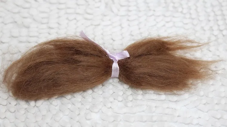 Аксессуары для кукол, коричневый блонд, мохер, Reborn Baby Doll Hair, натуральный, модный, 6 дюймов, Ангорская коза, 15 г, сделай сам, ручная работа