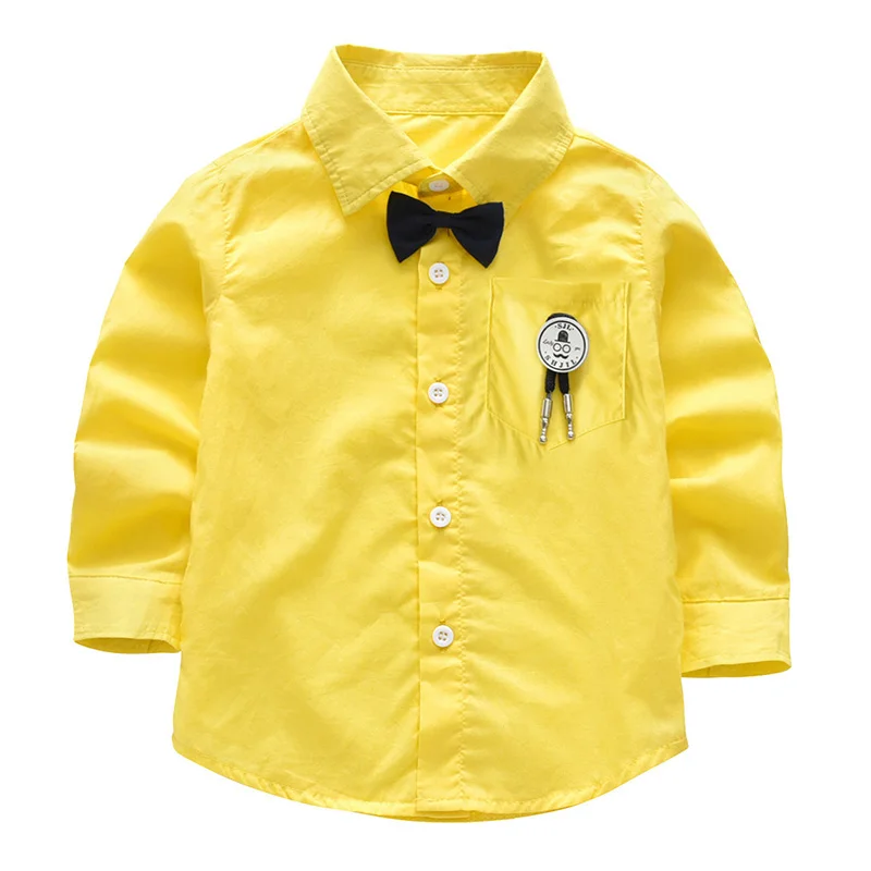 Детские рубашки для мальчиков рубашка с длинными рукавами и отложным воротником