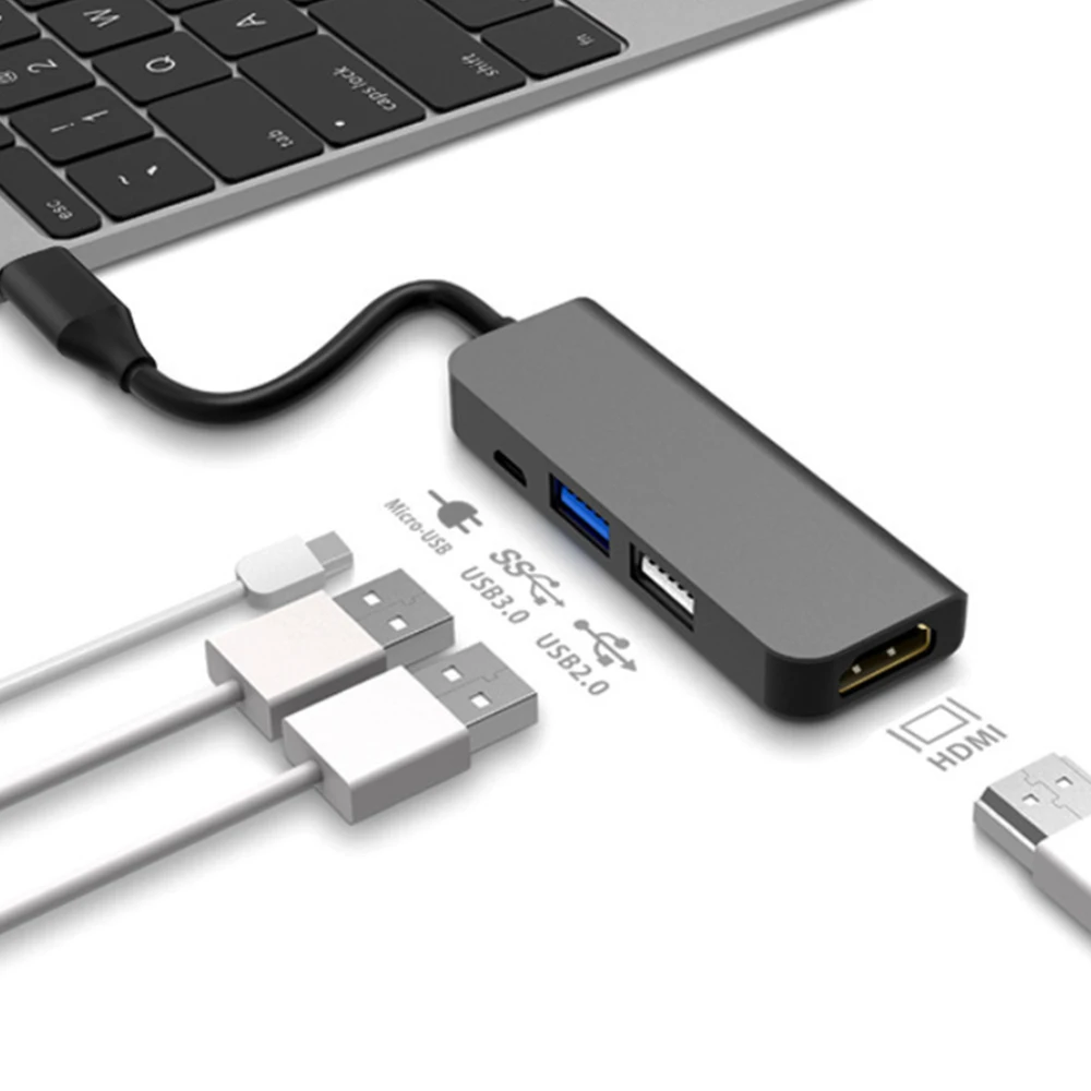 4 в 1 комбинированный концентратор USB 3 типа C для 1080P HDMI Micro адаптер Macbook Samsung S9 S8 NOTE 9
