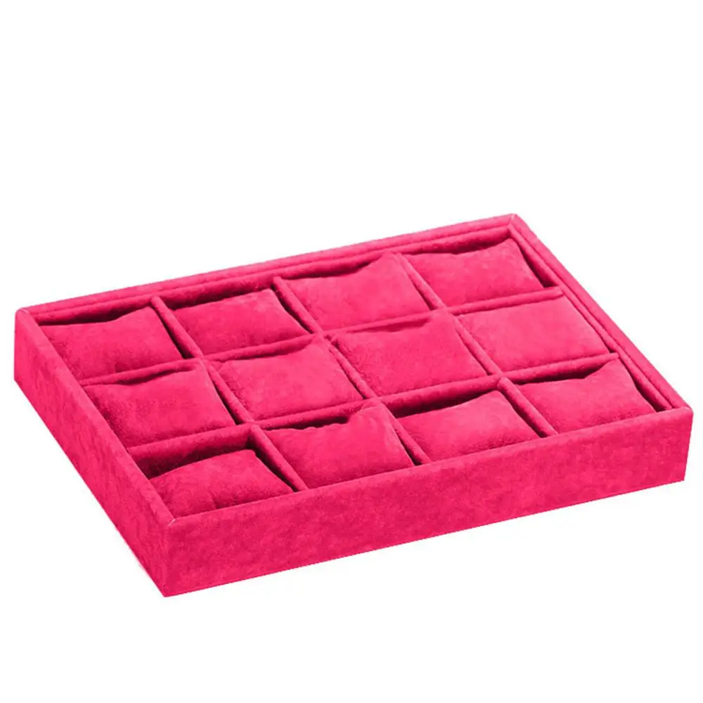 Watch storage tray Ящик для хранения игрушек полный Вельветовая подставка для часов пластина 12-разделены браслет часы с пластиной Дисплей лоток для хранения браслет часы дисплей 5pz - Цвет: Watch storage tray