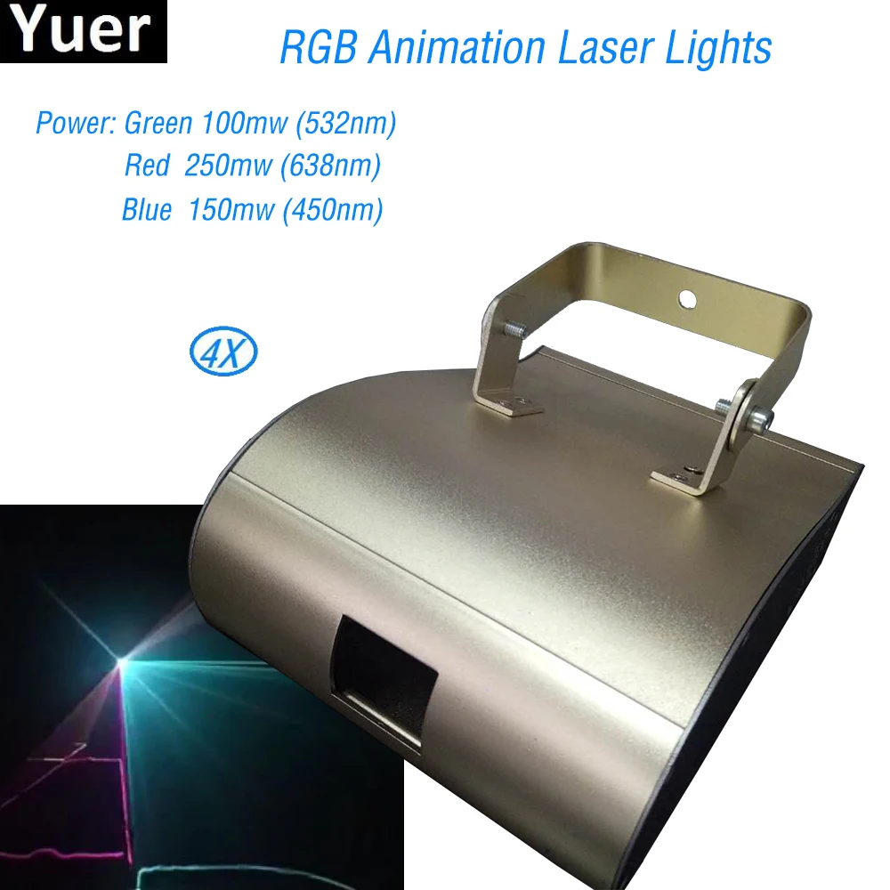 4 шт./лот RGB анимационный лазерный светильник светодиодный проектор