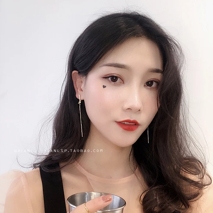 HUANZHI шикарный стиль S925 серебро Металл золото узел змея на цепочке с длинными кисточками Висячие серьги для женщин Девушка Вечерние ювелирные изделия подарок