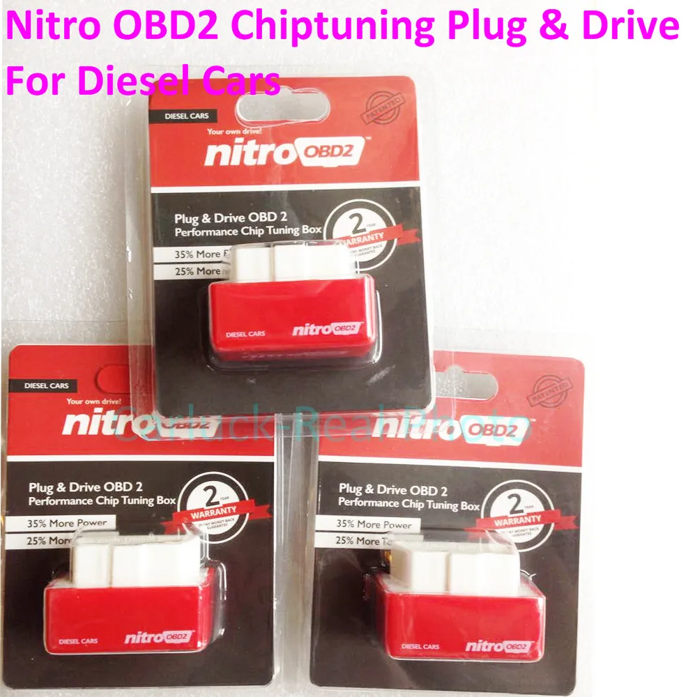 

Best Quality NitroOBD2 Full Chip Tuning Box For Diesel Cars Nitro OBD2 Plug&Drive OBDII Interface With Retail Box