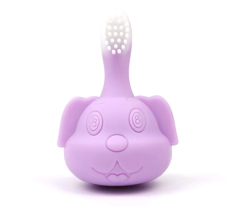 purple Силиконовые Прорезыватели животных безопасные детские игрушки кулон силиконовые бусины для малышей BPA бесплатно зубная щетка уход за зубами детская зубная щетка - Цвет: purple