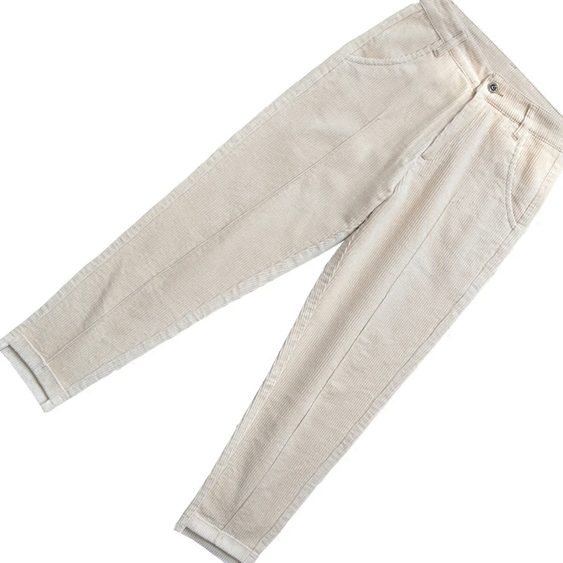 Вельветовые штаны девять шаровары свободные повседневные брюки в Корейском