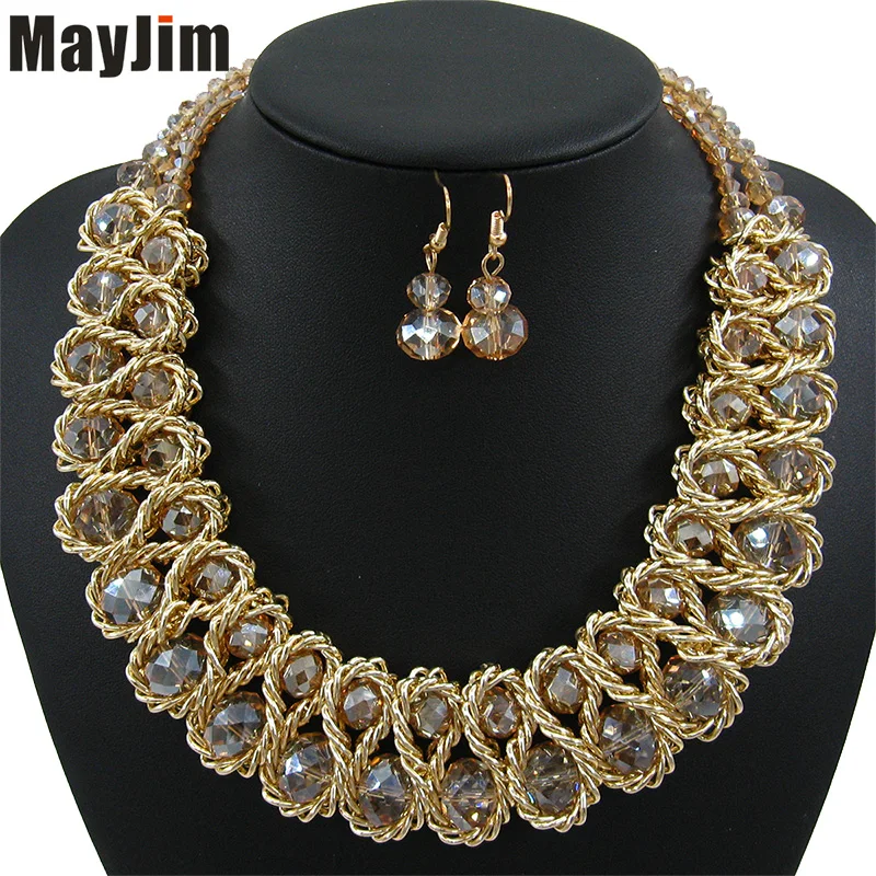 Массивное ожерелье модные ювелирные наборы ручной работы большие бусины цепочка